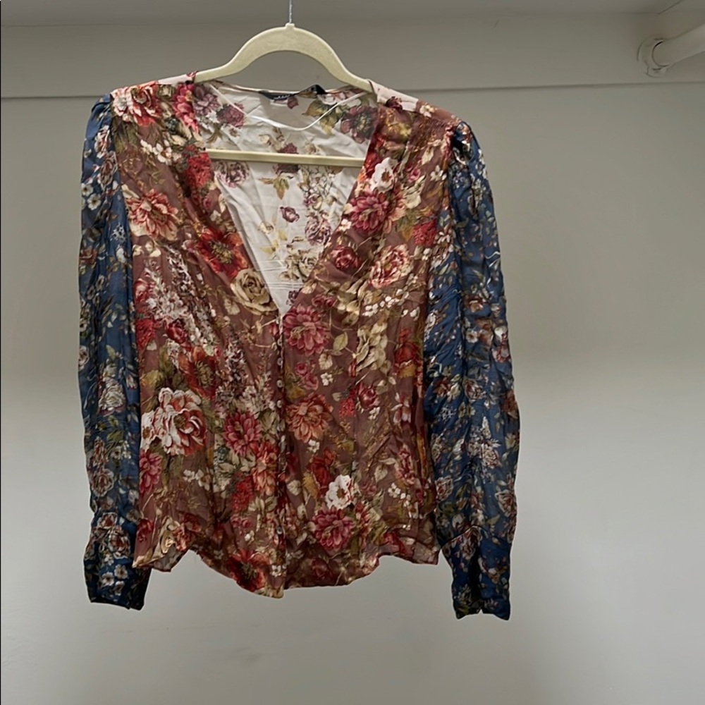 Zara floral blouse